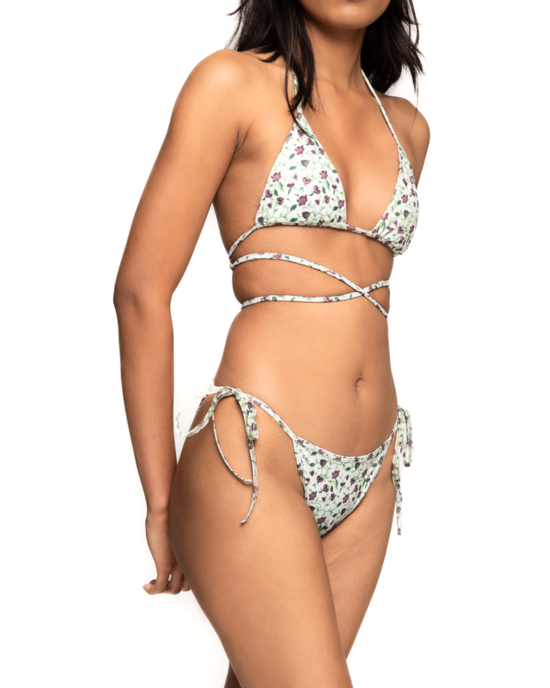 Criss Cross Triangle Top - Vine Print