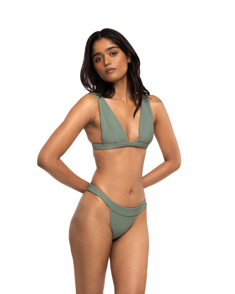 Plunge Neck Top - Fern