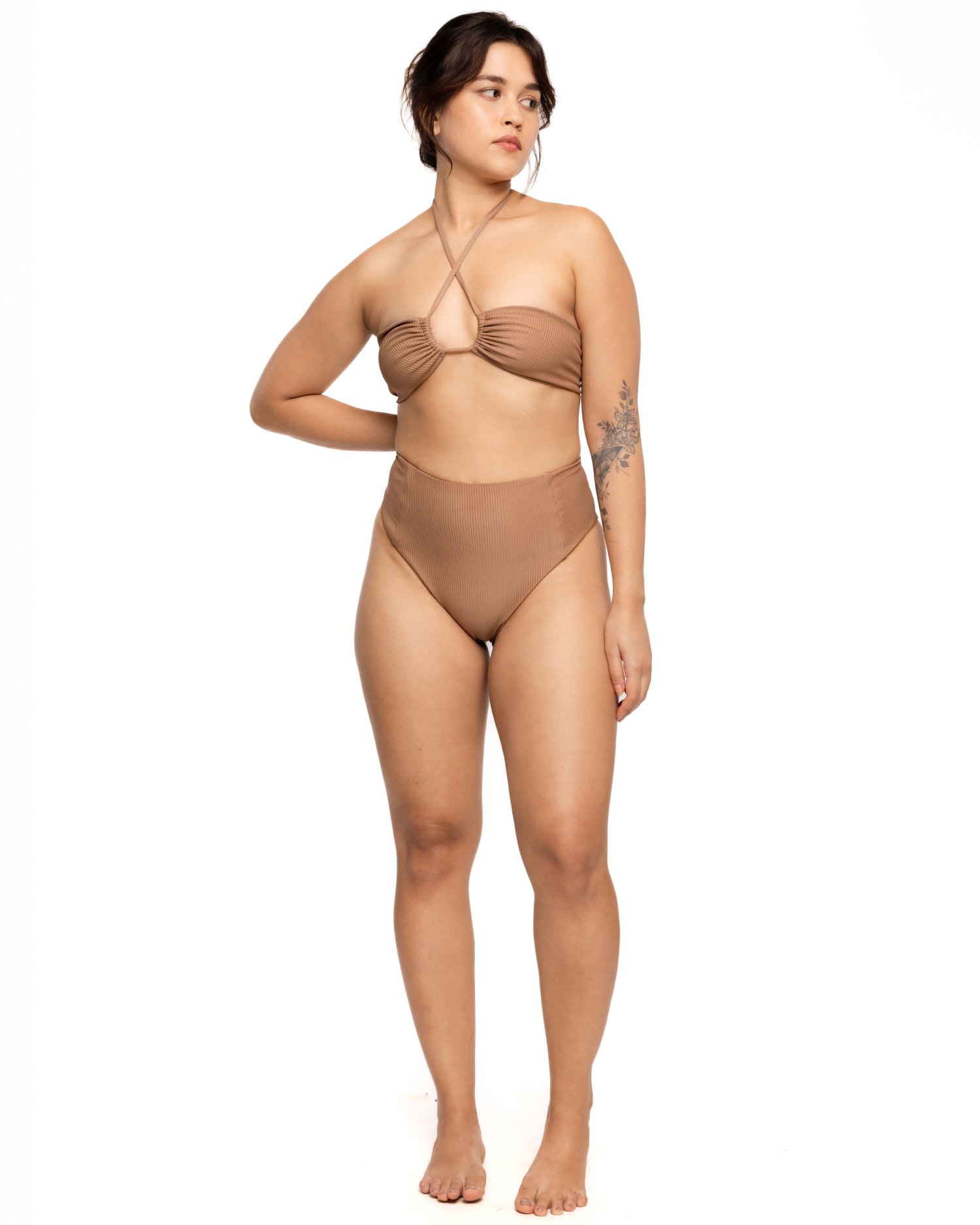 High Waist Bikini Bottom - Cedar