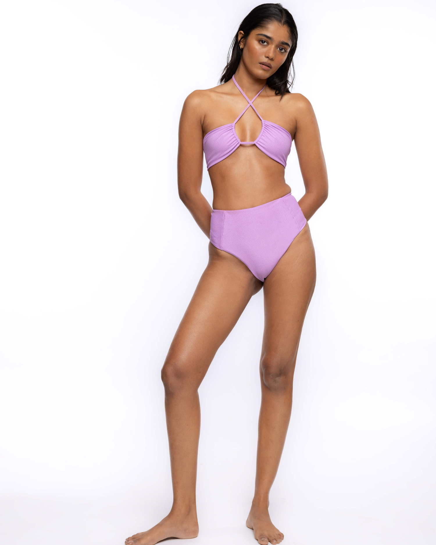 High Waist Bikini Bottom - Lilac