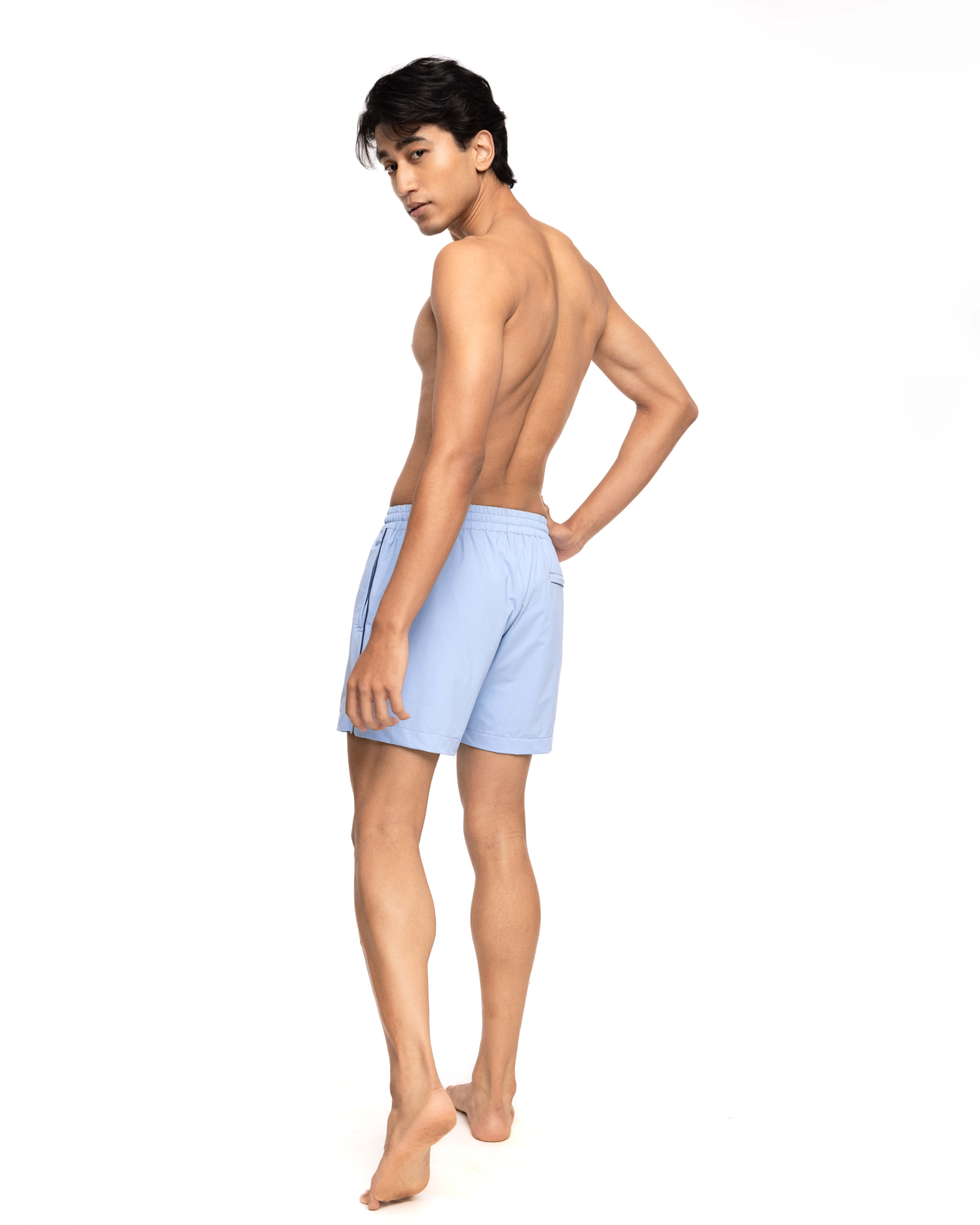Piped Swim Shorts - Sky