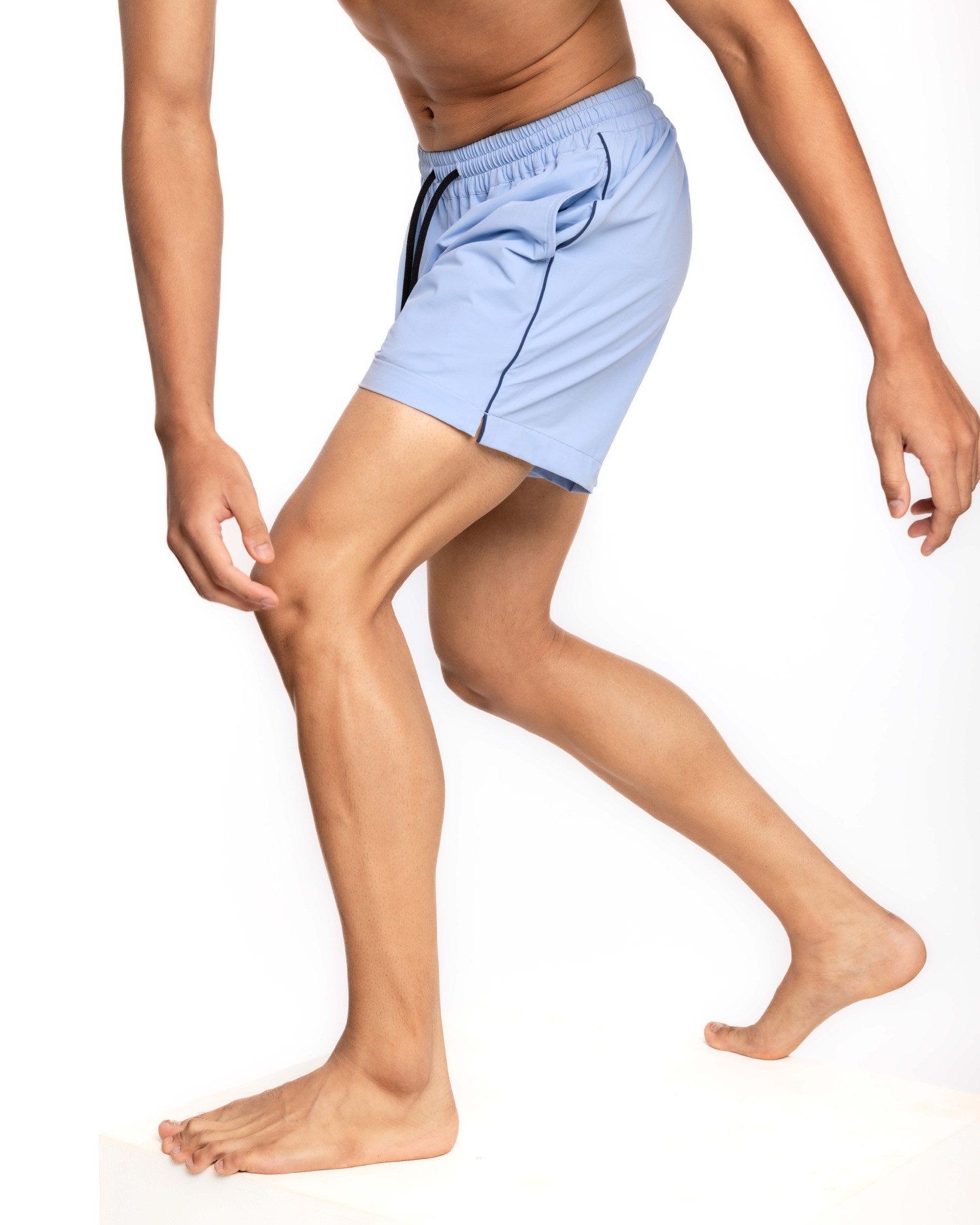 Piped Swim Shorts - Sky