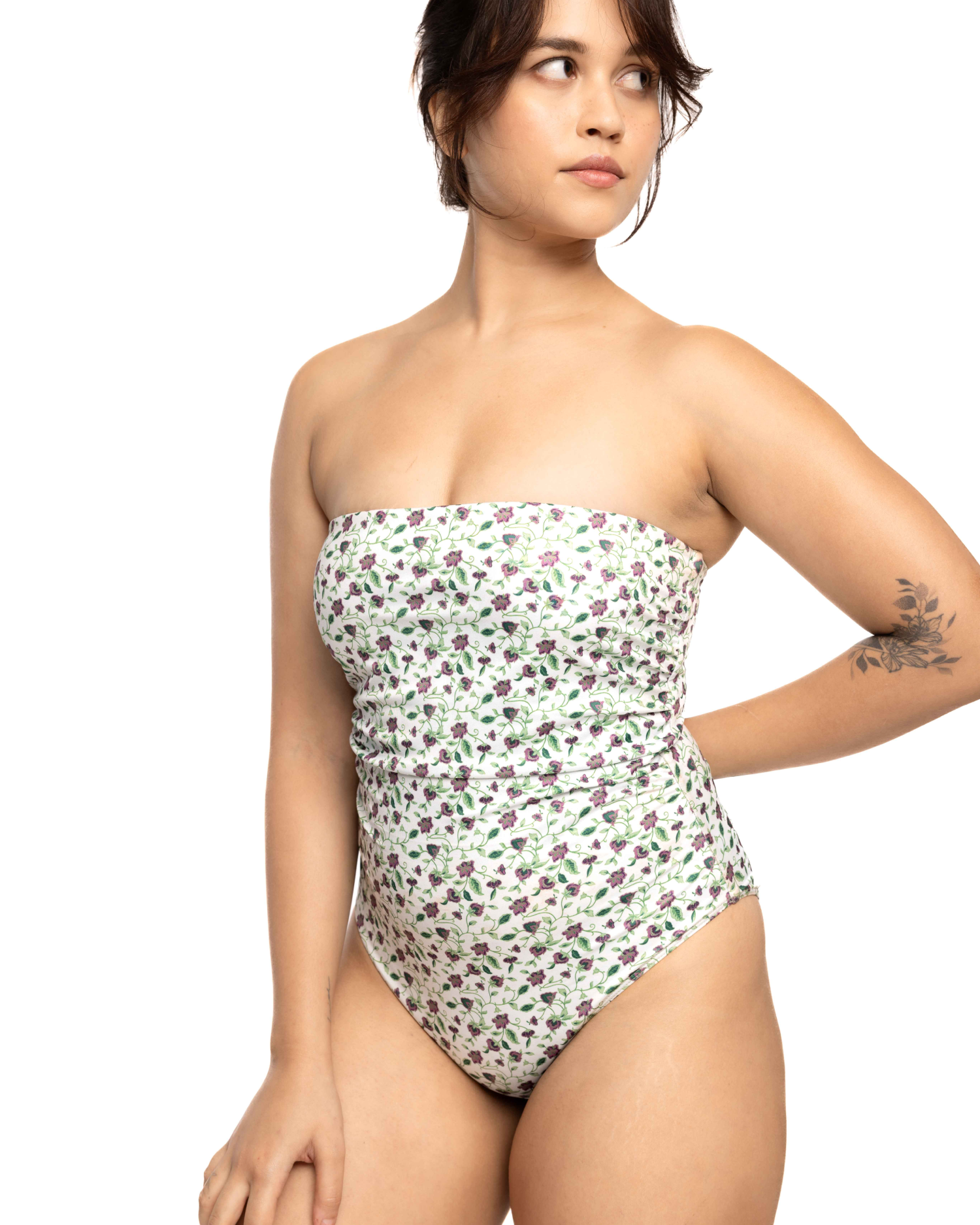 Strapless Swimsuit - Vine Print
