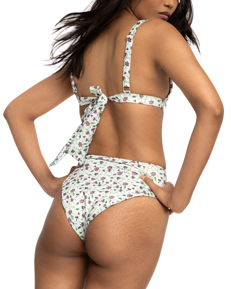 High Waist Bikini Bottom - Vine Print