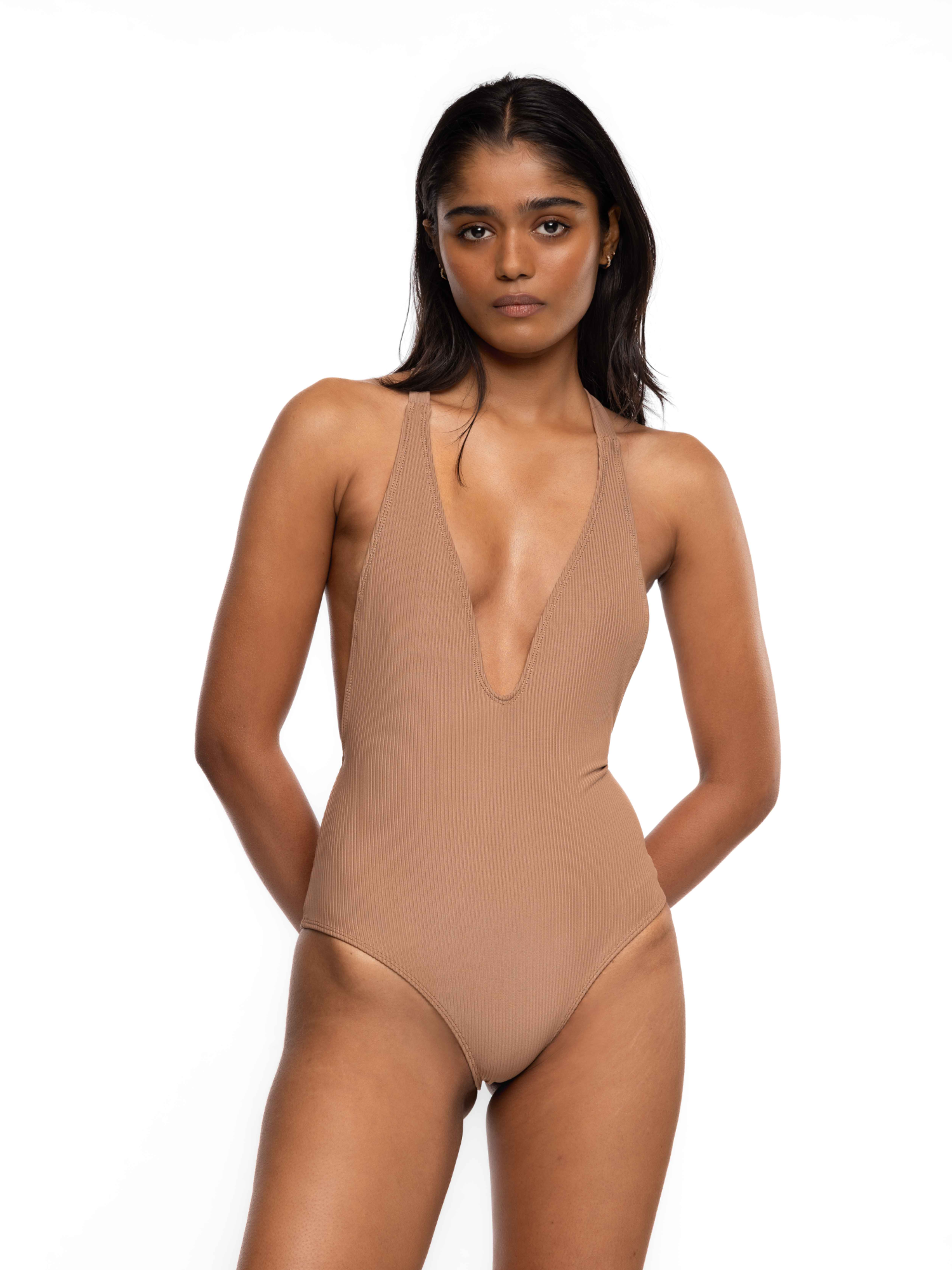 Plunge neck Swimsuit - Cedar