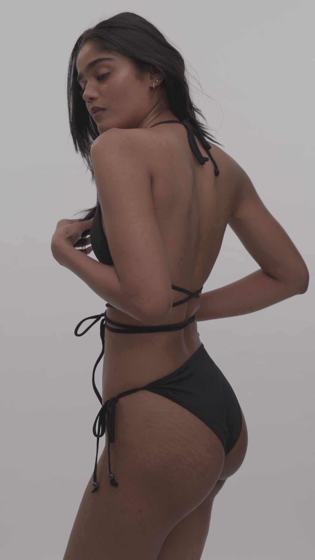Load video: Side Tie Bikini Bottom - Midnight